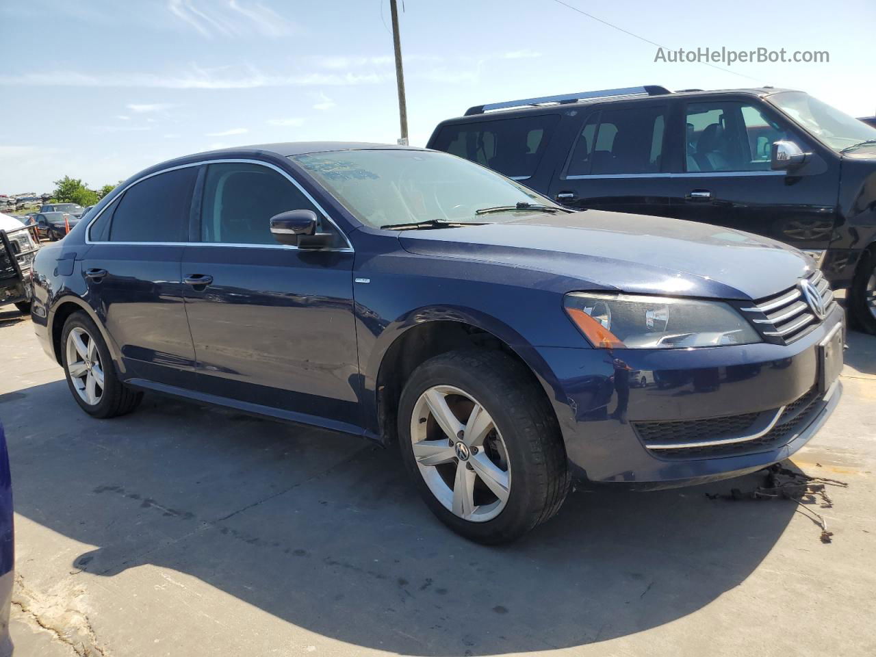 2014 Volkswagen Passat S Blue vin: 1VWAT7A37EC044190