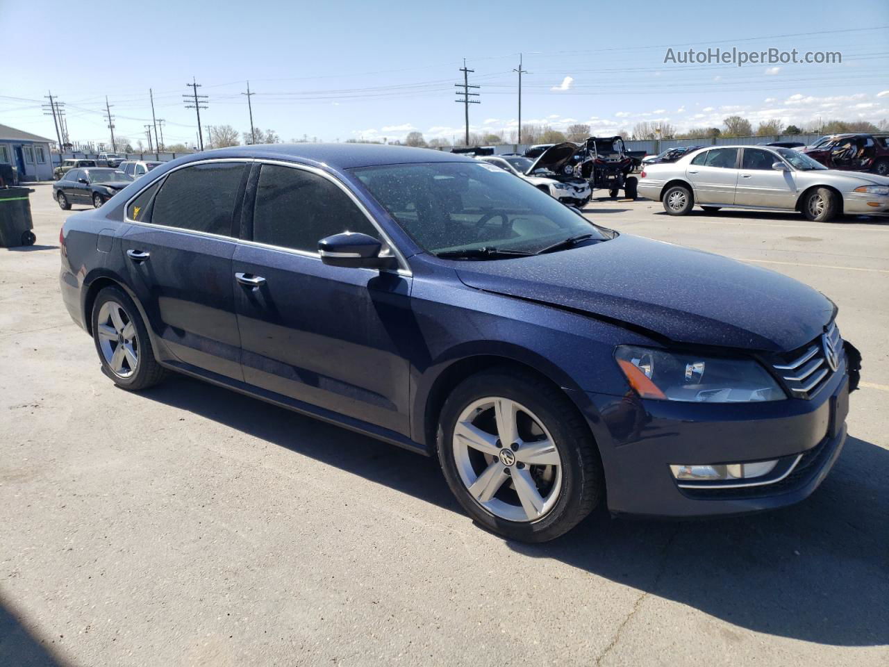 2015 Volkswagen Passat S Синий vin: 1VWAT7A37FC084397