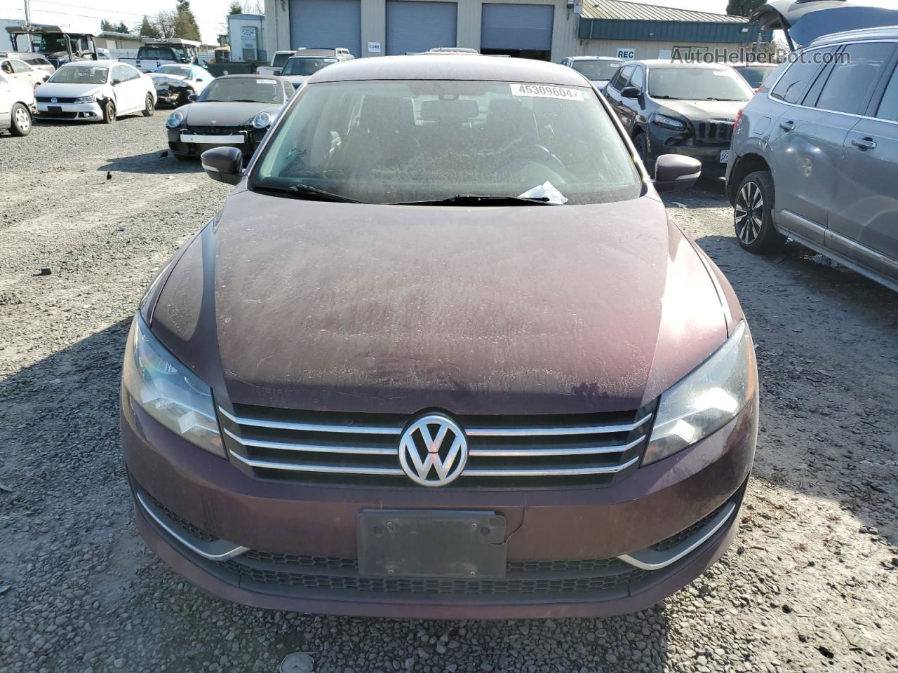 2014 Volkswagen Passat S Maroon vin: 1VWAT7A38EC063637