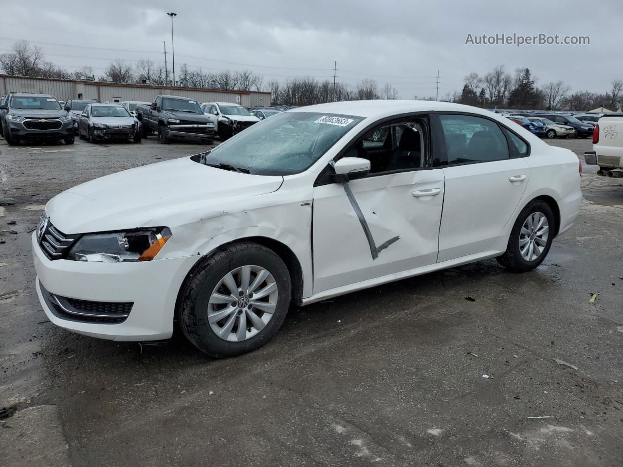 2014 Volkswagen Passat S White vin: 1VWAT7A38EC067834