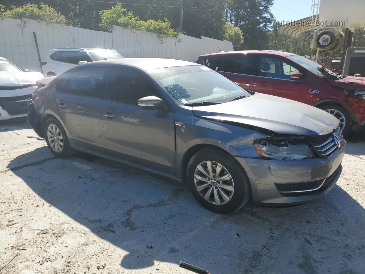 2014 Volkswagen Passat S Gray vin: 1VWAT7A38EC081801