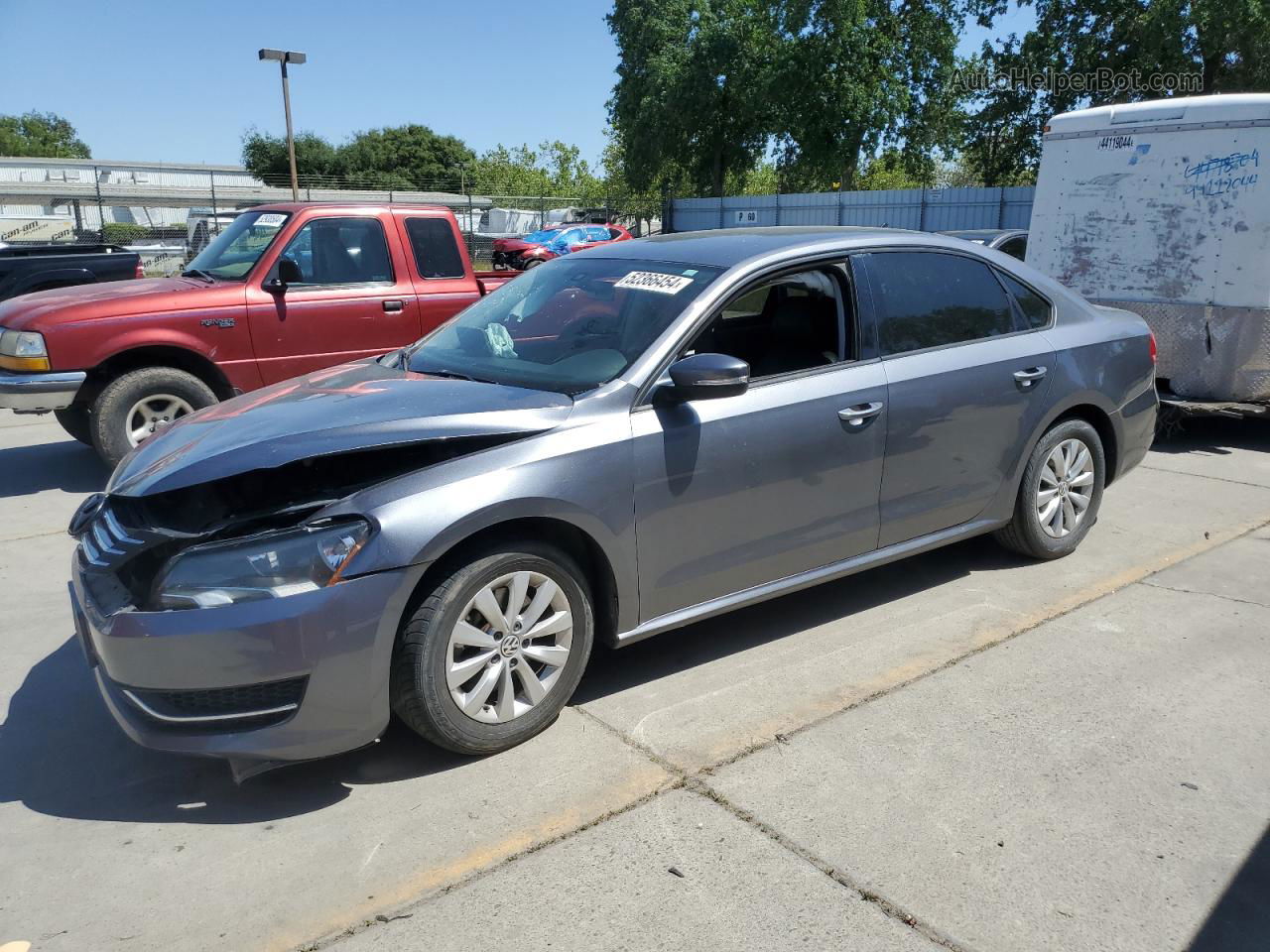 2015 Volkswagen Passat S Gray vin: 1VWAT7A38FC040442