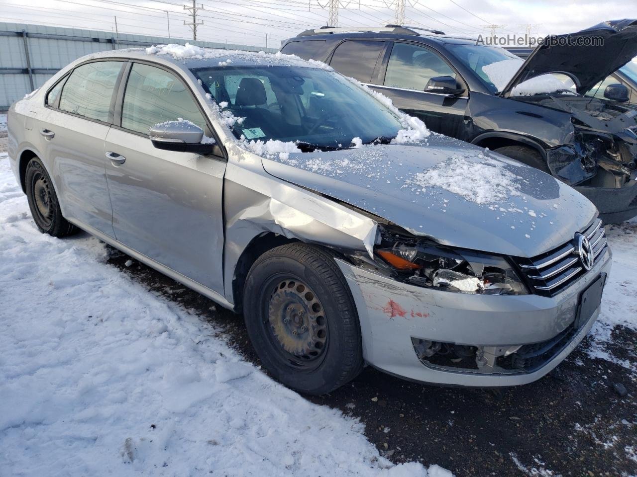 2014 Volkswagen Passat S Серый vin: 1VWAT7A3XEC047696