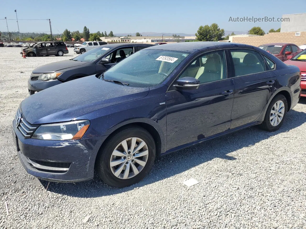 2014 Volkswagen Passat S Blue vin: 1VWAT7A3XEC113115