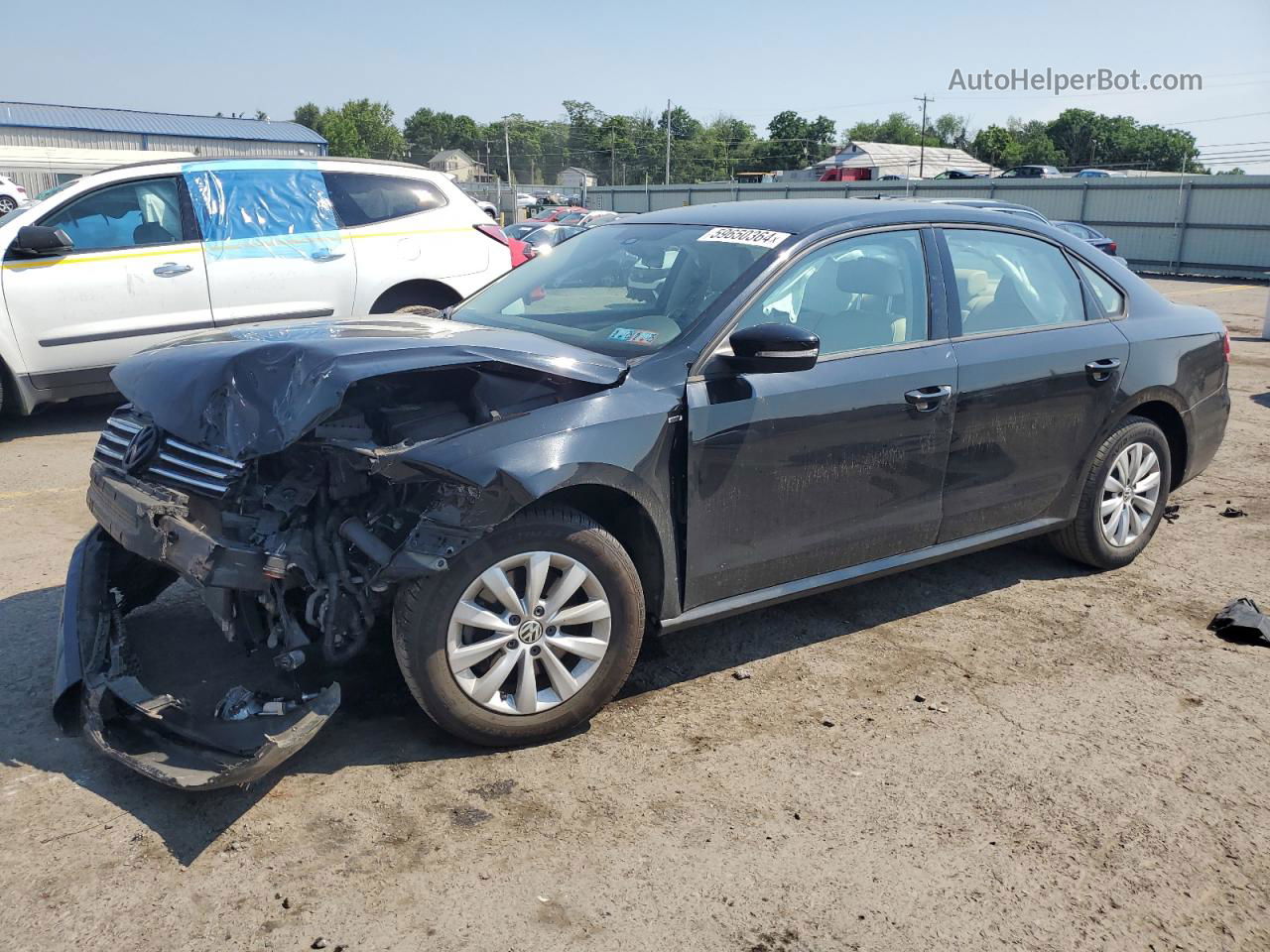 2015 Volkswagen Passat S Черный vin: 1VWAT7A3XFC007099