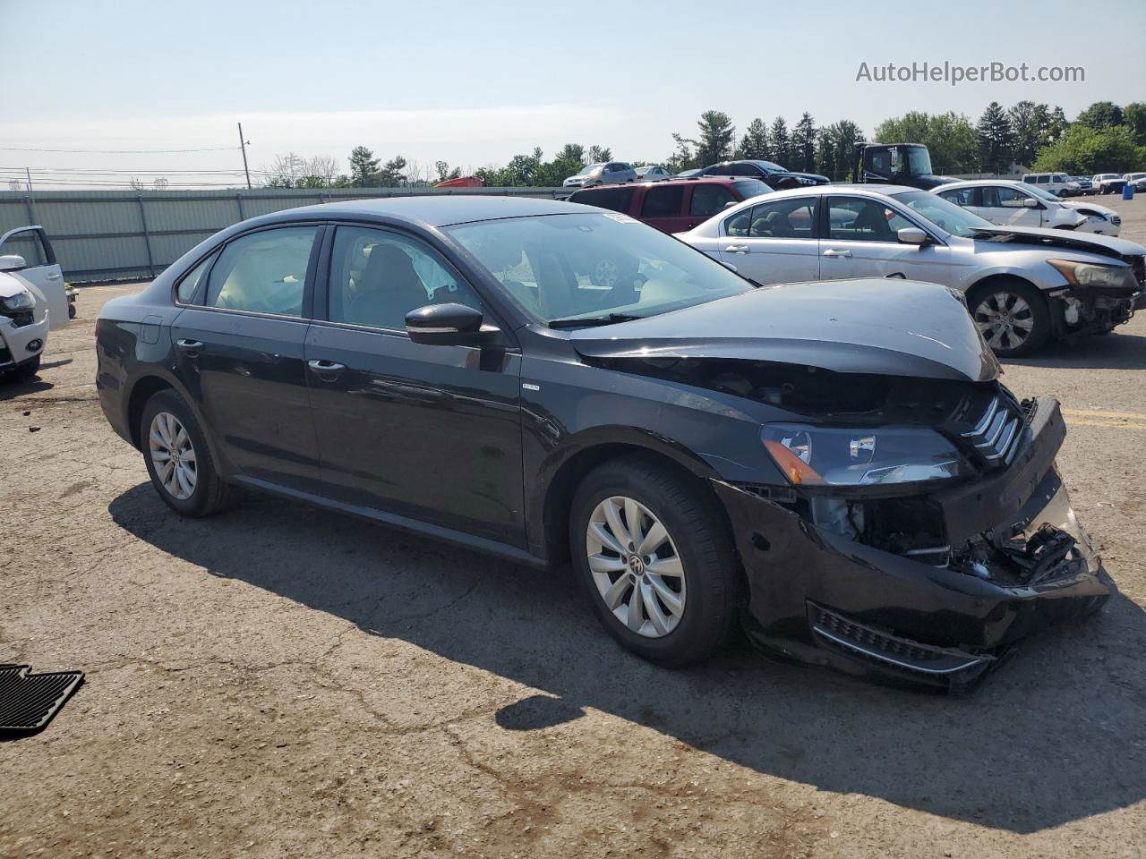 2015 Volkswagen Passat S Black vin: 1VWAT7A3XFC007099