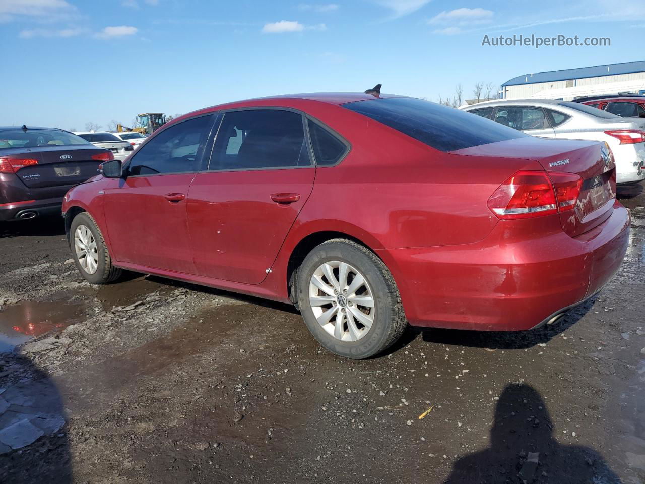 2015 Volkswagen Passat S Red vin: 1VWAT7A3XFC027420