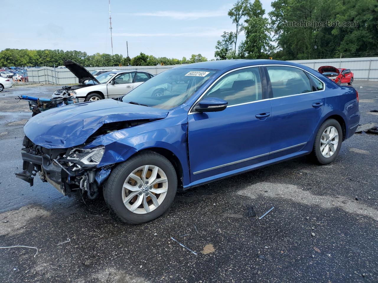 2016 Volkswagen Passat S Blue vin: 1VWAT7A3XGC056417