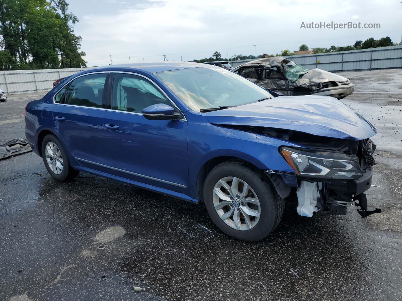 2016 Volkswagen Passat S Blue vin: 1VWAT7A3XGC056417