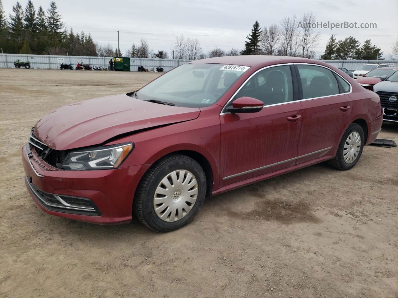 2017 Volkswagen Passat S Красный vin: 1VWAT7A3XHC035827