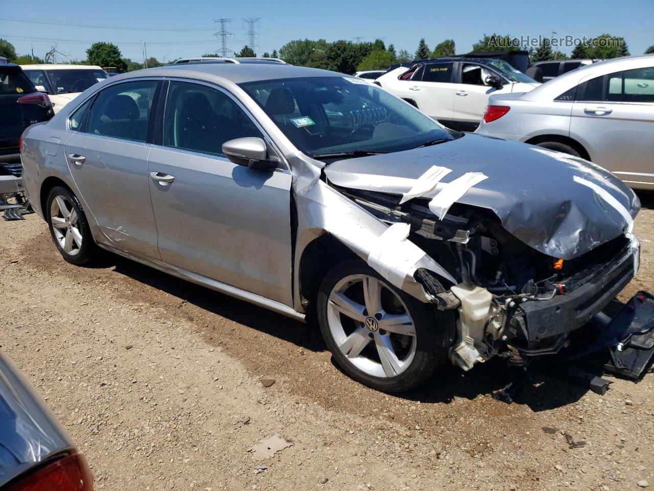 2012 Volkswagen Passat Se Silver vin: 1VWBH7A30CC051839