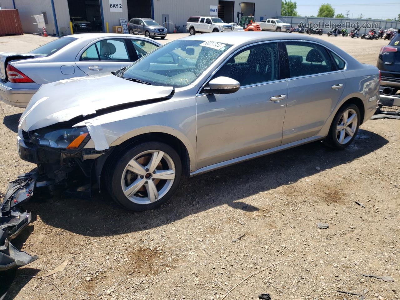 2012 Volkswagen Passat Se Silver vin: 1VWBH7A30CC051839