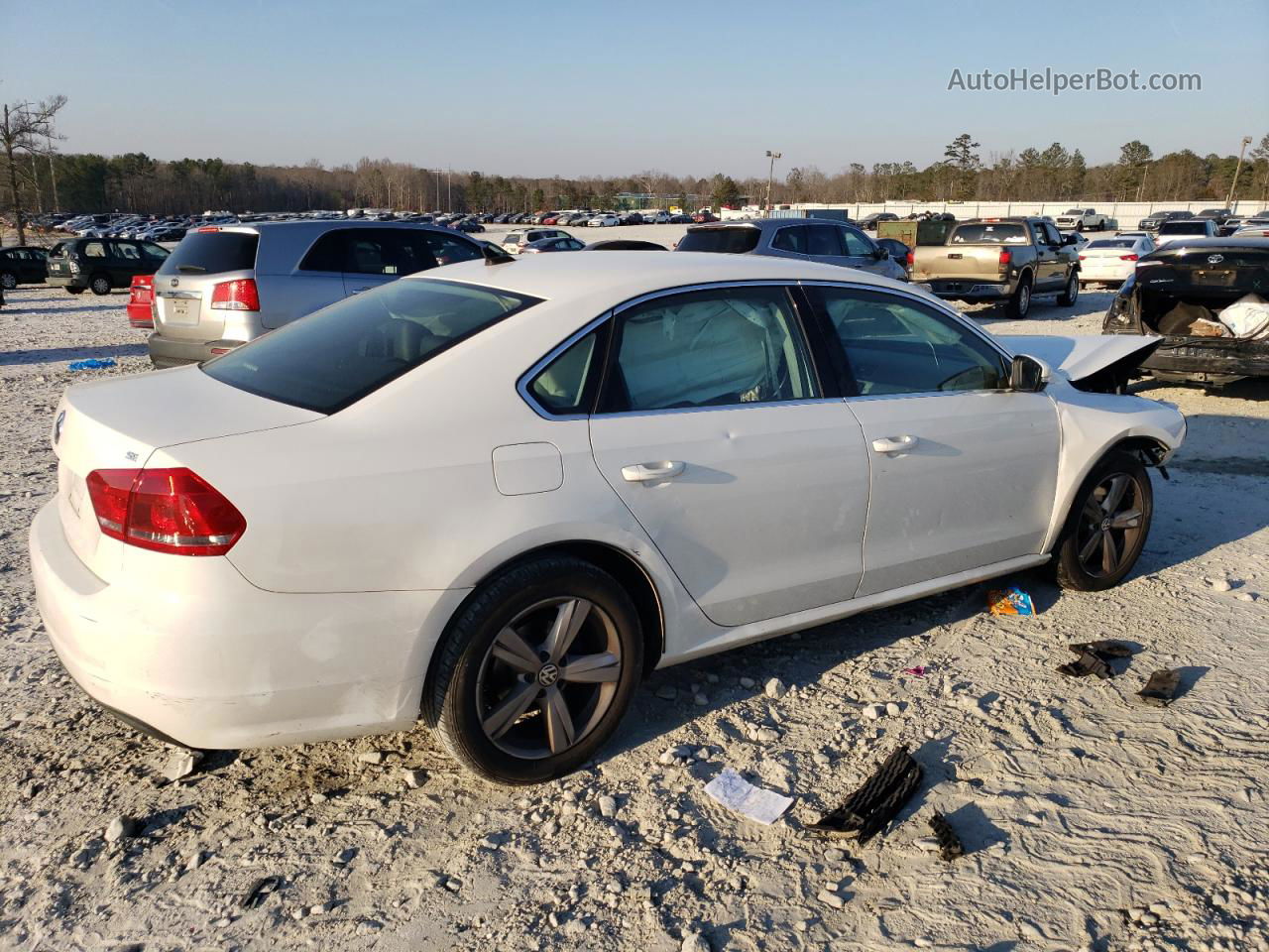 2013 Volkswagen Passat Se White vin: 1VWBH7A30DC138285