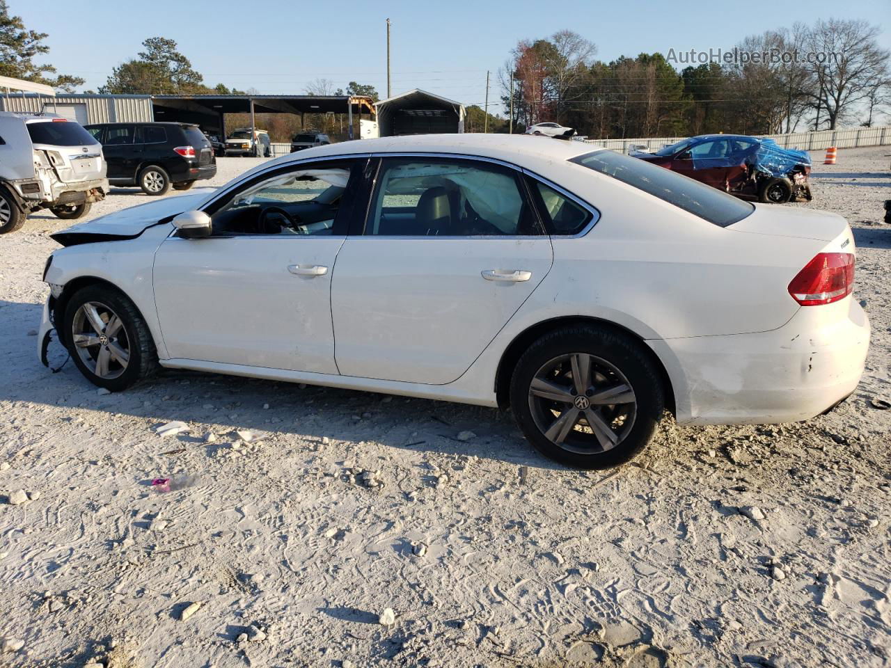 2013 Volkswagen Passat Se White vin: 1VWBH7A30DC138285