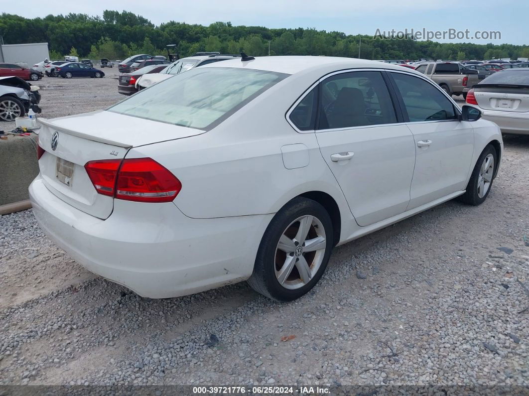 2012 Volkswagen Passat 2.5l Se White vin: 1VWBH7A31CC101924