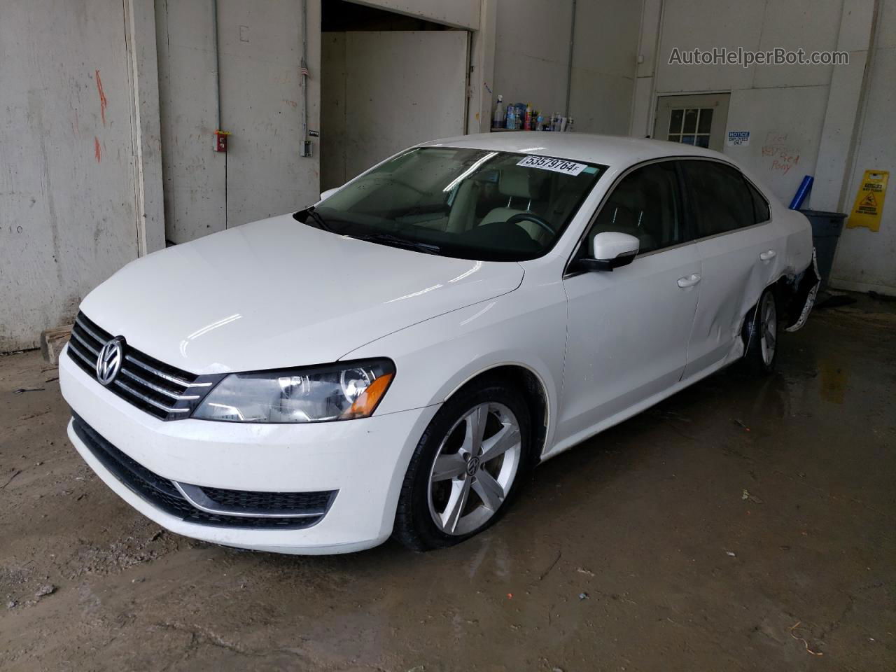 2013 Volkswagen Passat Se White vin: 1VWBH7A31DC127781