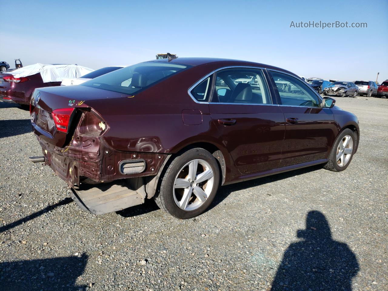 2012 Volkswagen Passat Se Бордовый vin: 1VWBH7A32CC110244