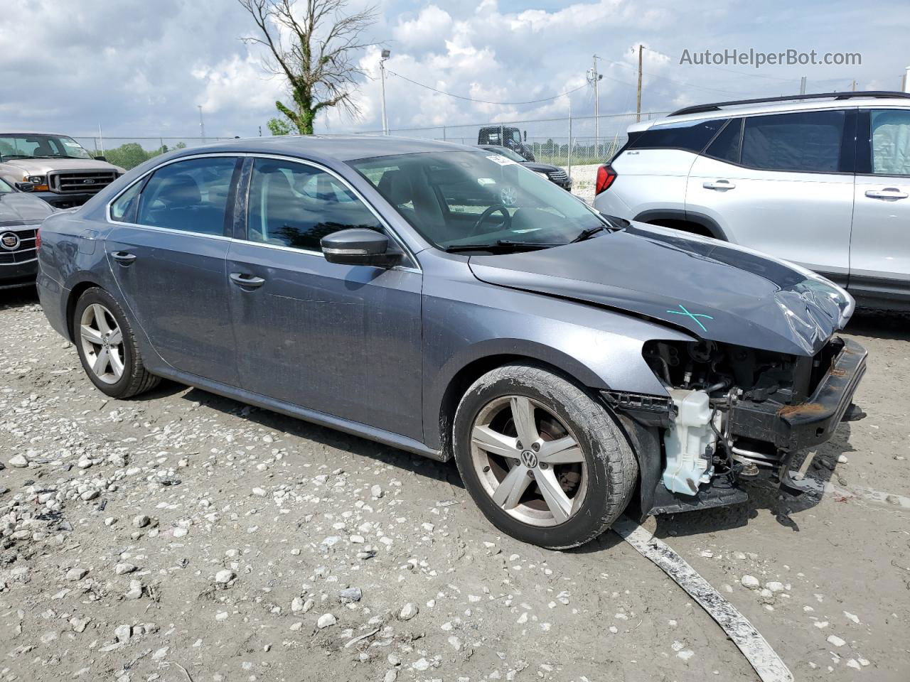 2013 Volkswagen Passat Se Gray vin: 1VWBH7A32DC060088