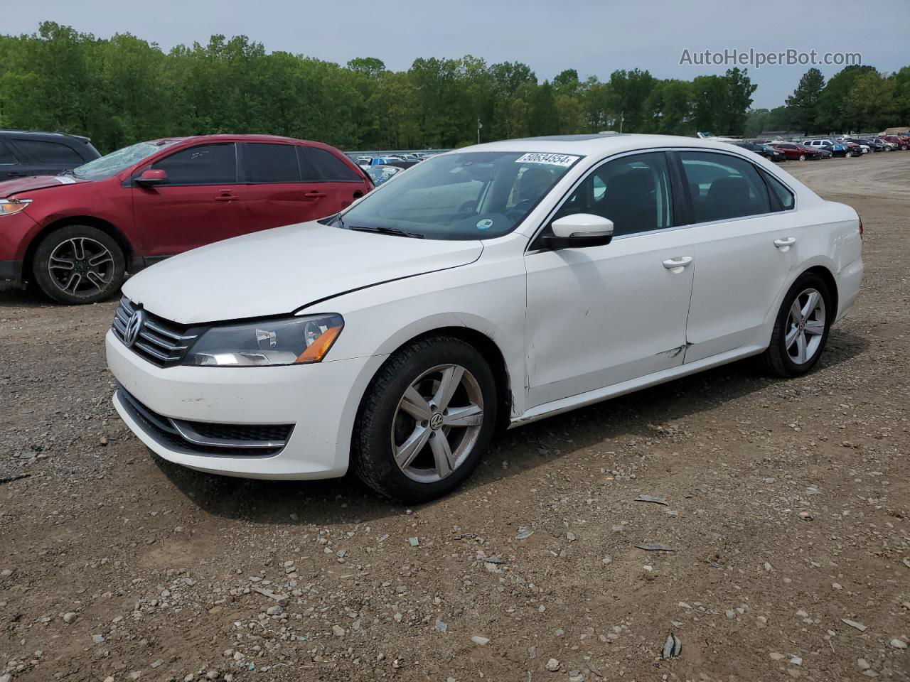 2013 Volkswagen Passat Se White vin: 1VWBH7A32DC063847