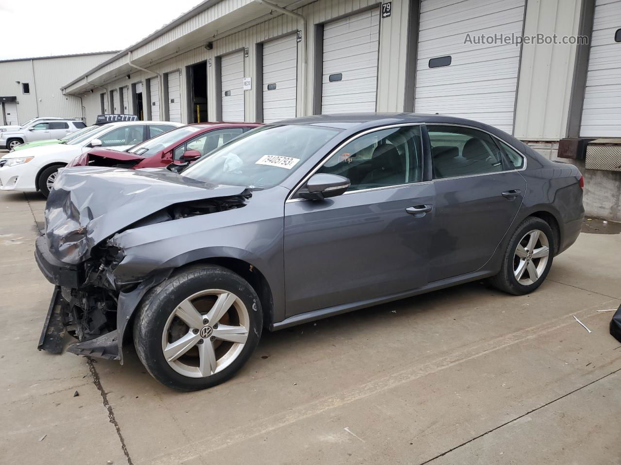 2012 Volkswagen Passat Se Gray vin: 1VWBH7A33CC017197