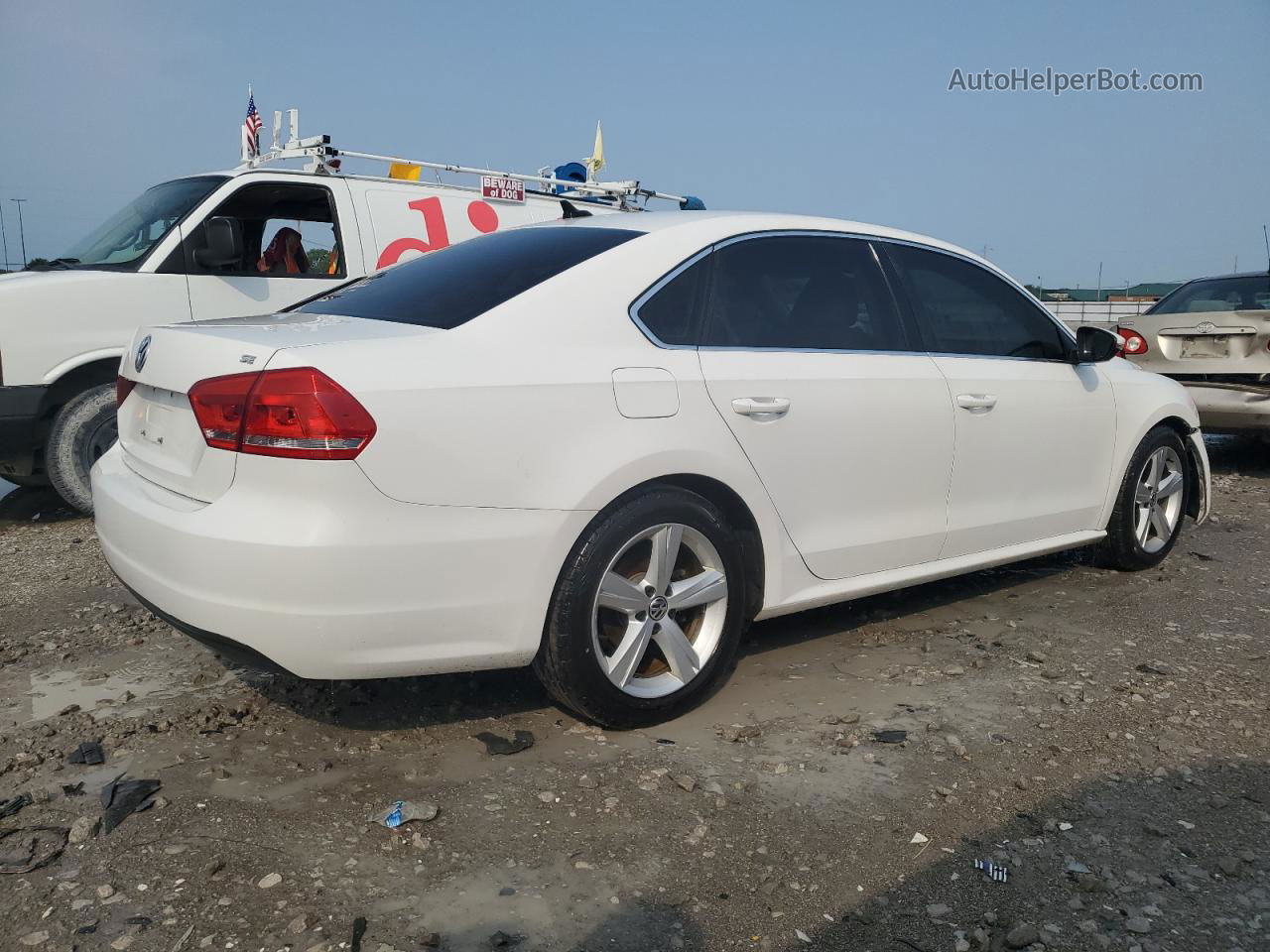 2012 Volkswagen Passat Se White vin: 1VWBH7A34CC036311