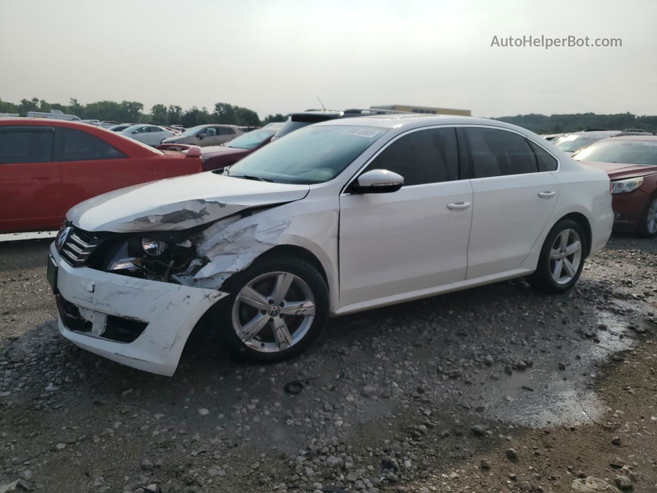 2012 Volkswagen Passat Se White vin: 1VWBH7A34CC036311