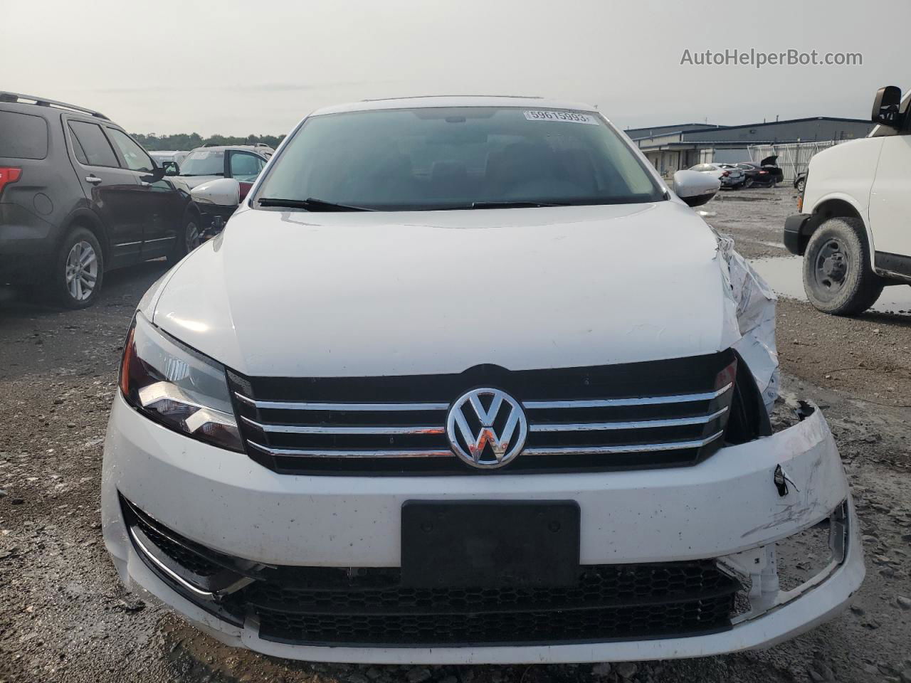 2012 Volkswagen Passat Se White vin: 1VWBH7A34CC036311