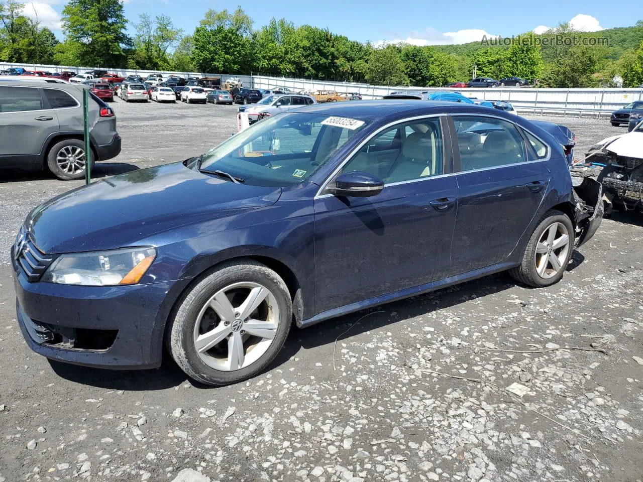 2012 Volkswagen Passat Se Blue vin: 1VWBH7A34CC075139