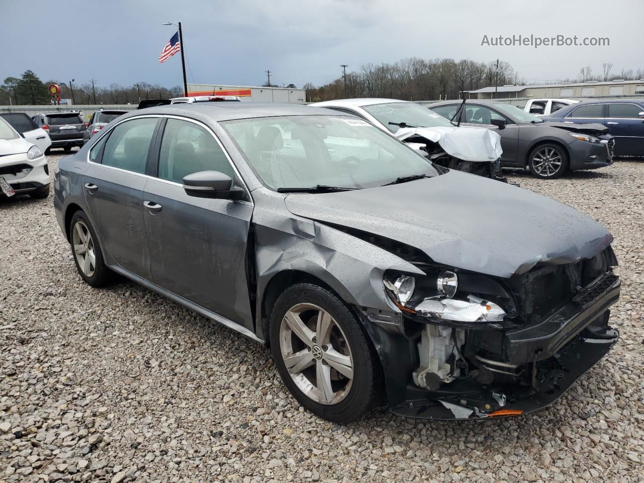 2013 Volkswagen Passat Se Gray vin: 1VWBH7A34DC042496