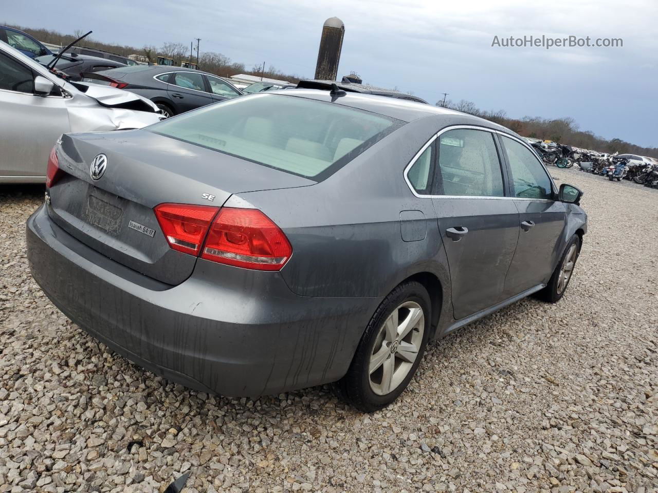 2013 Volkswagen Passat Se Gray vin: 1VWBH7A34DC042496