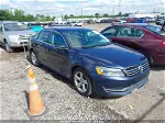 2012 Volkswagen Passat Se W/sunroof Blue vin: 1VWBH7A35CC032347