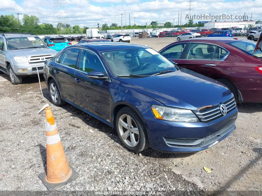 2012 Volkswagen Passat Se W/sunroof Blue vin: 1VWBH7A35CC032347