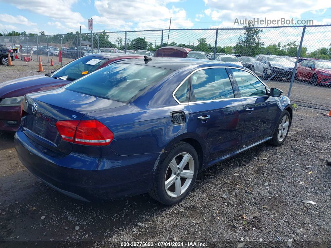 2012 Volkswagen Passat Se W/sunroof Blue vin: 1VWBH7A35CC032347