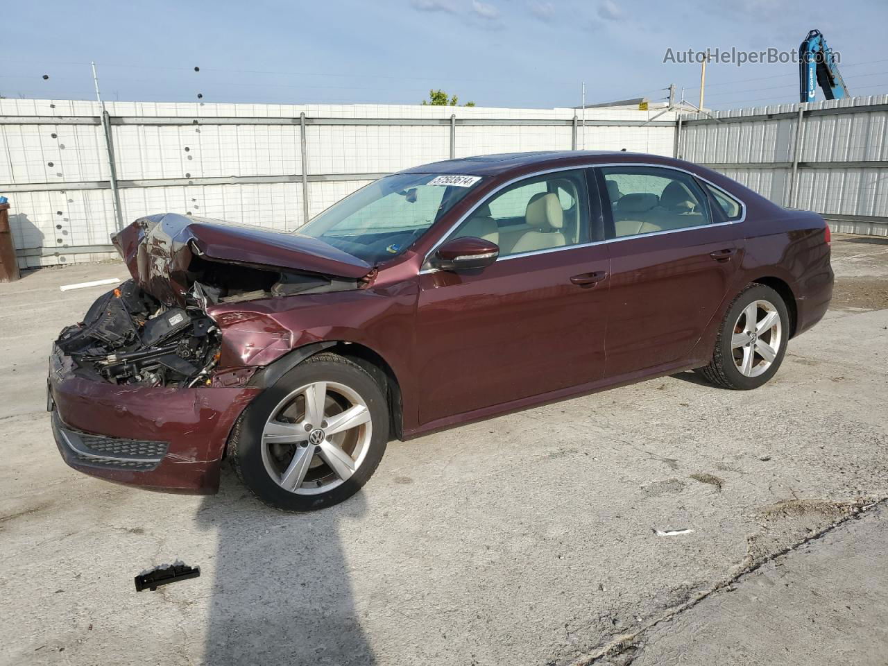 2012 Volkswagen Passat Se Burgundy vin: 1VWBH7A35CC032350