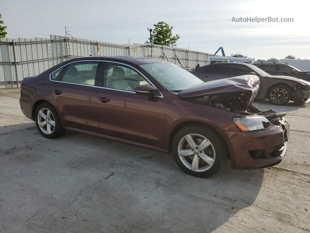 2012 Volkswagen Passat Se Burgundy vin: 1VWBH7A35CC032350