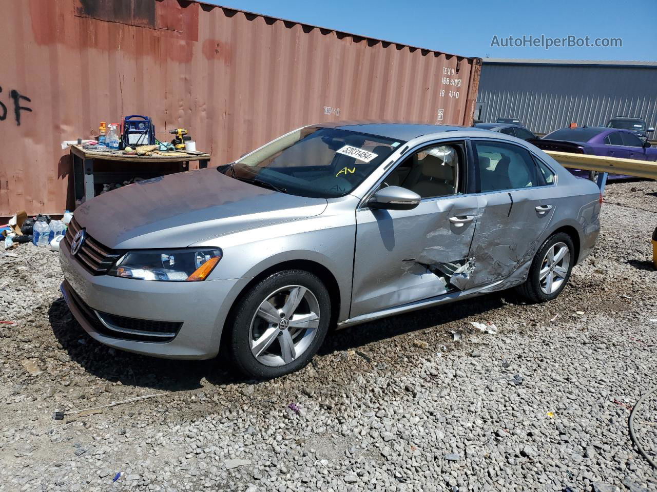 2012 Volkswagen Passat Se Silver vin: 1VWBH7A36CC098017