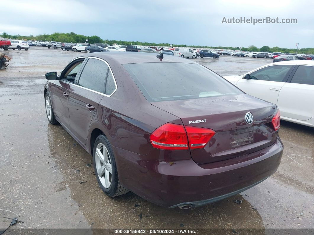 2013 Volkswagen Passat 2.5l Se Purple vin: 1VWBH7A36DC065777