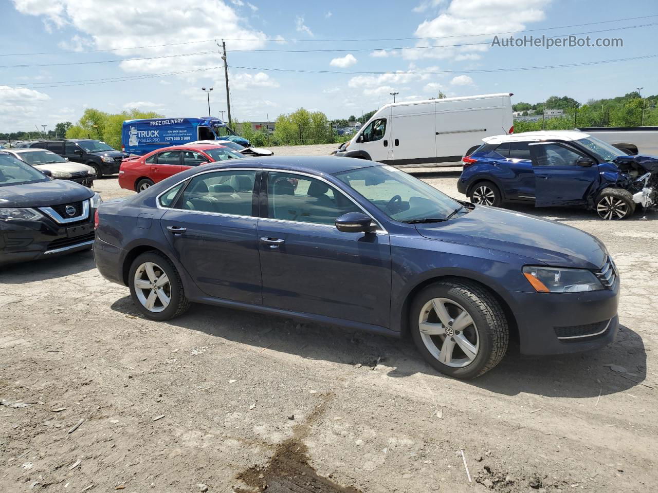 2012 Volkswagen Passat Se Blue vin: 1VWBH7A37CC036450