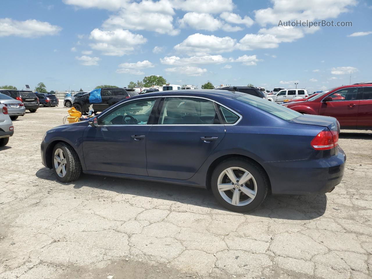 2012 Volkswagen Passat Se Синий vin: 1VWBH7A37CC036450