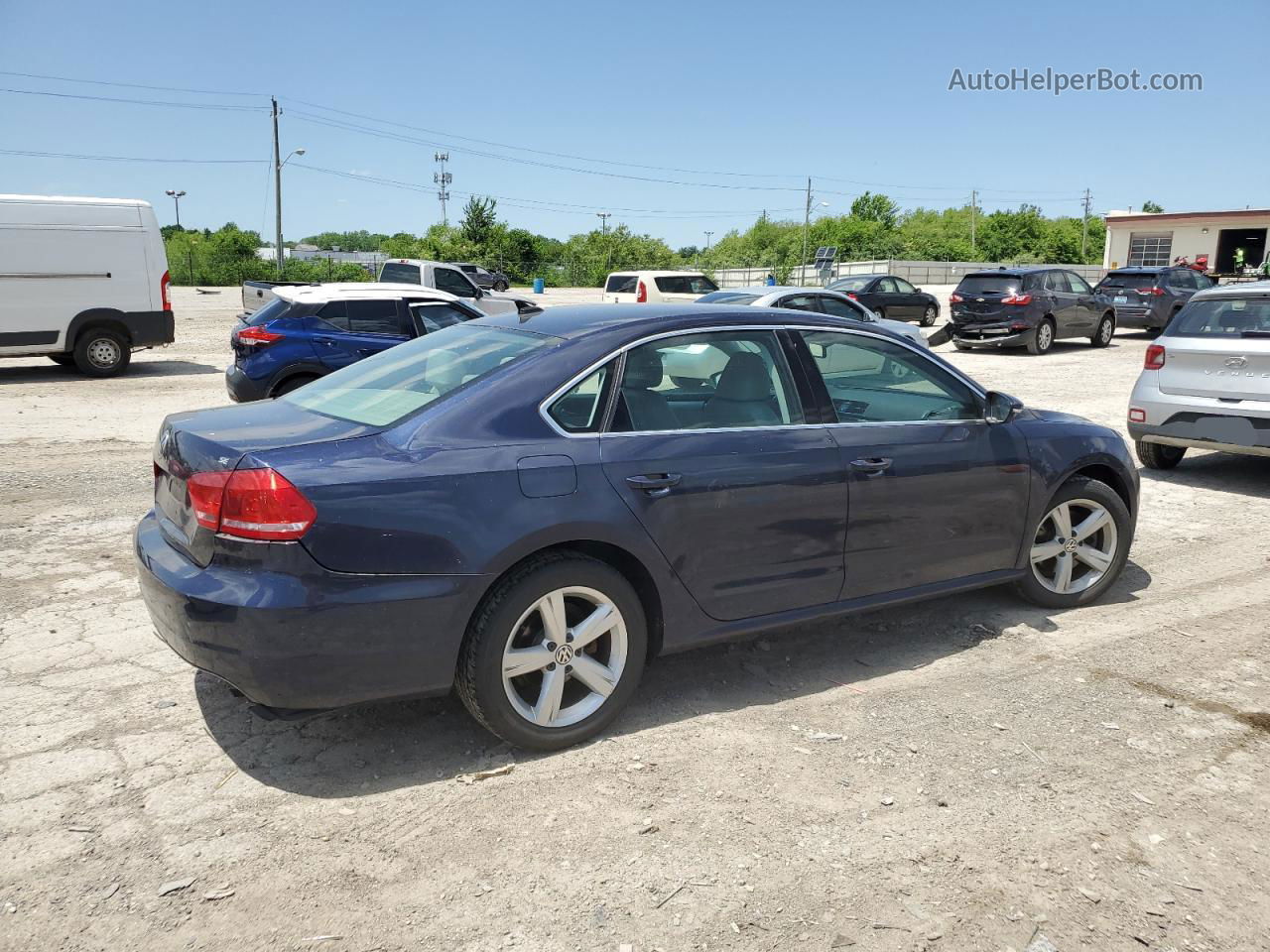 2012 Volkswagen Passat Se Синий vin: 1VWBH7A37CC036450