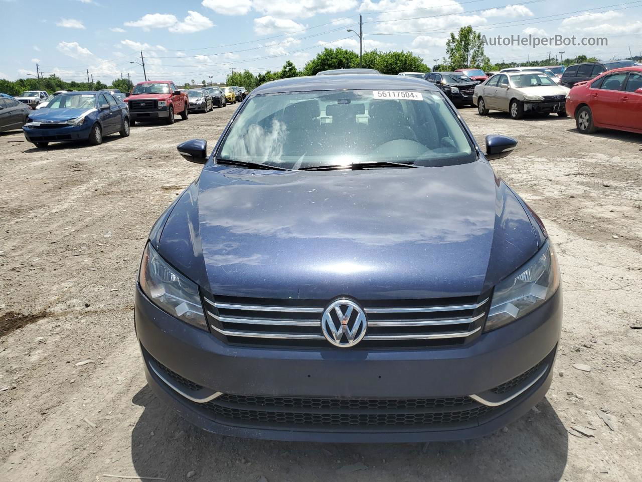 2012 Volkswagen Passat Se Синий vin: 1VWBH7A37CC036450