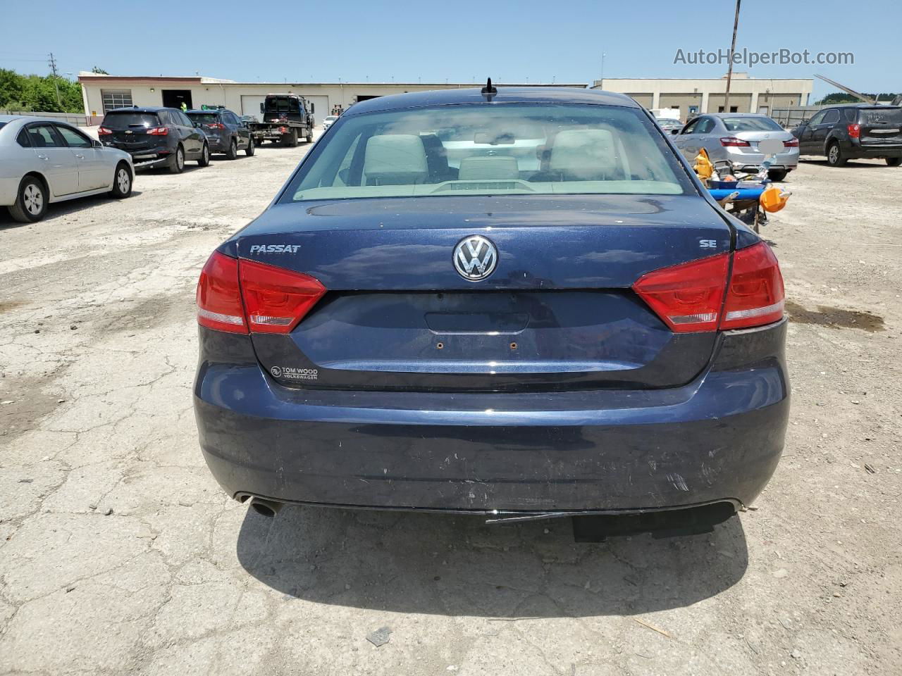 2012 Volkswagen Passat Se Синий vin: 1VWBH7A37CC036450