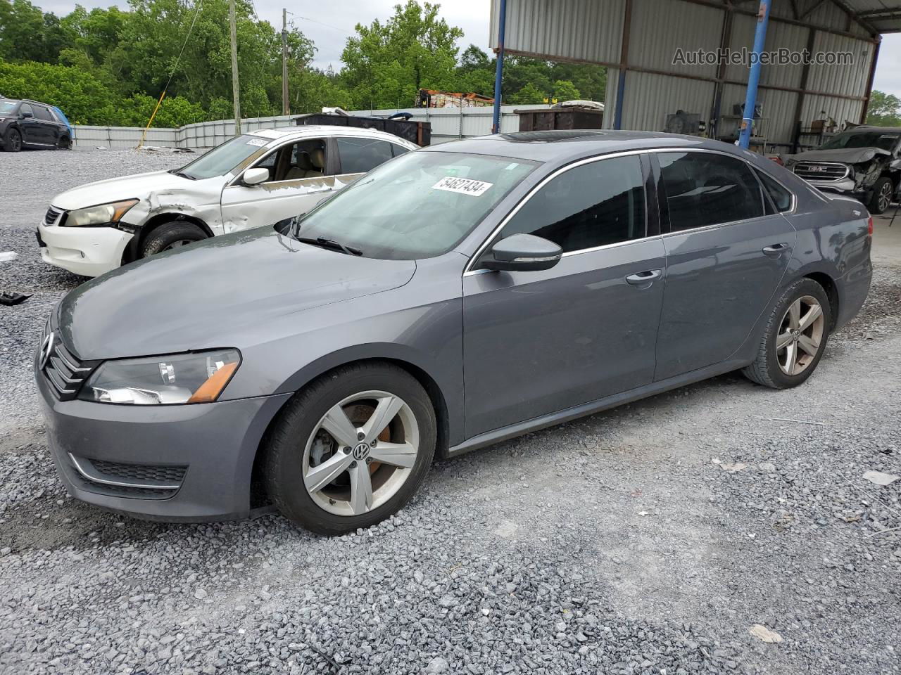 2012 Volkswagen Passat Se Gray vin: 1VWBH7A37CC049859