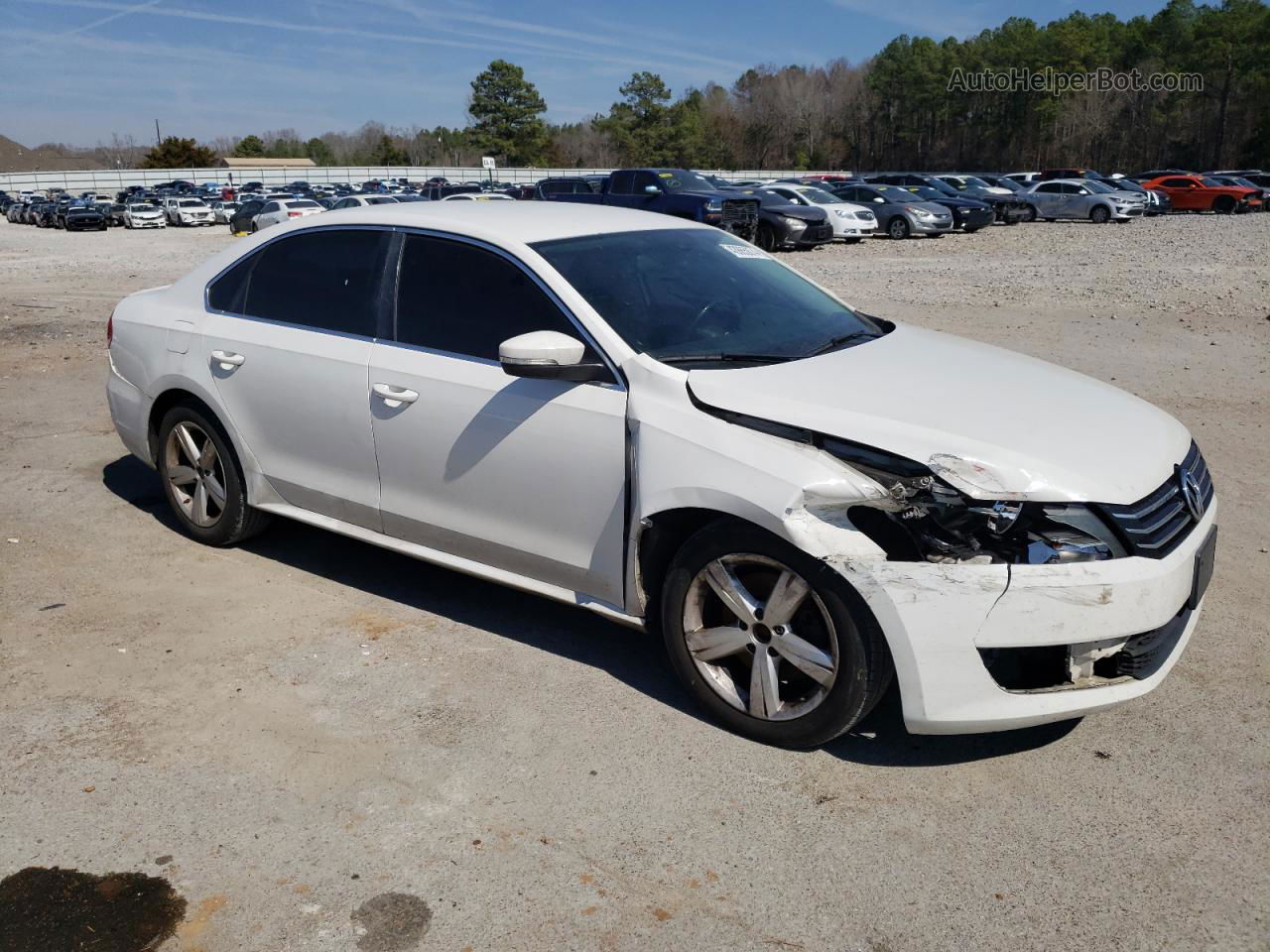 2013 Volkswagen Passat Se White vin: 1VWBH7A37DC104974