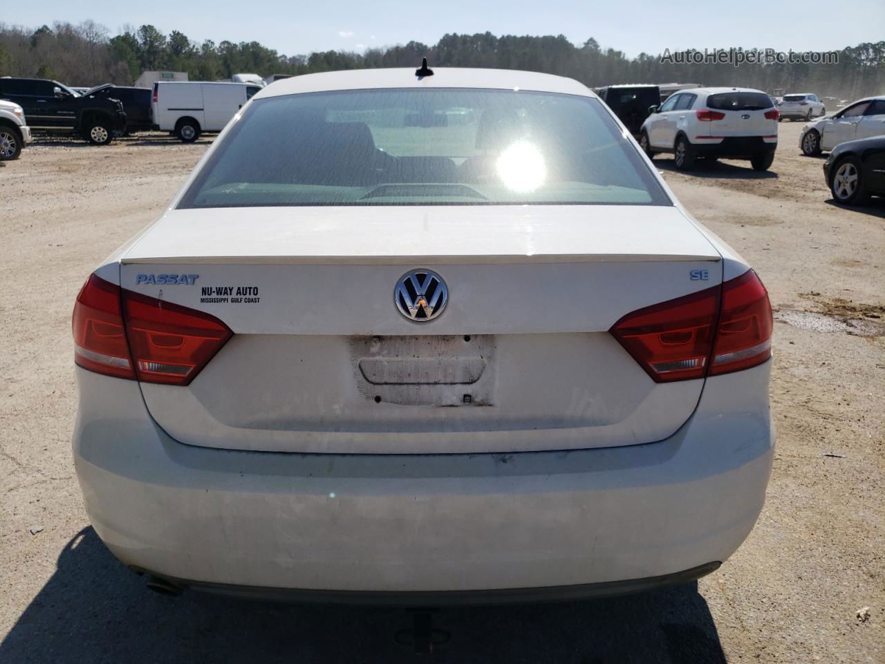 2013 Volkswagen Passat Se White vin: 1VWBH7A37DC104974