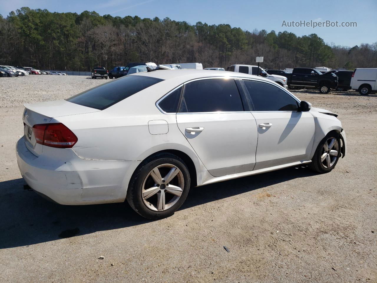 2013 Volkswagen Passat Se White vin: 1VWBH7A37DC104974