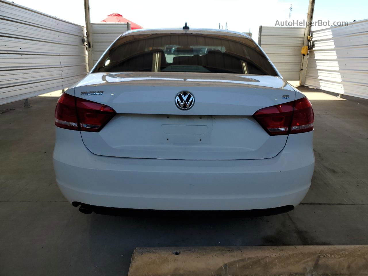 2012 Volkswagen Passat Se White vin: 1VWBH7A38CC076410