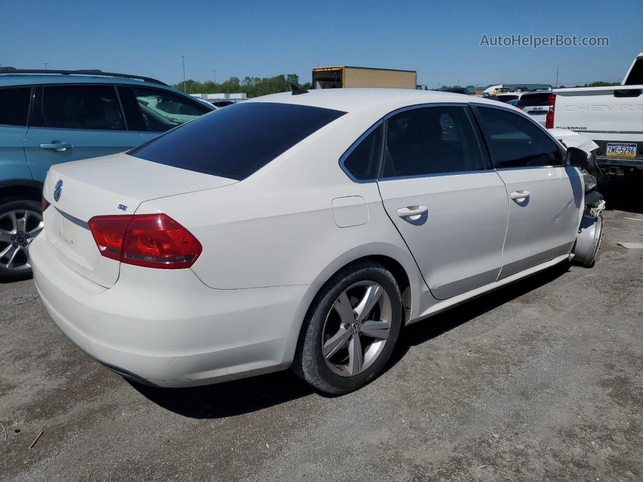 2012 Volkswagen Passat Se White vin: 1VWBH7A38CC079789