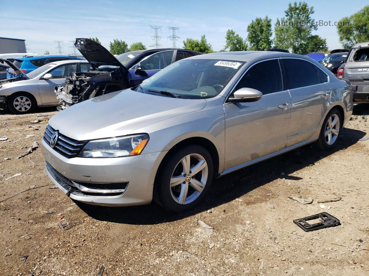 2012 Volkswagen Passat Se Silver vin: 1VWBH7A38CC090128