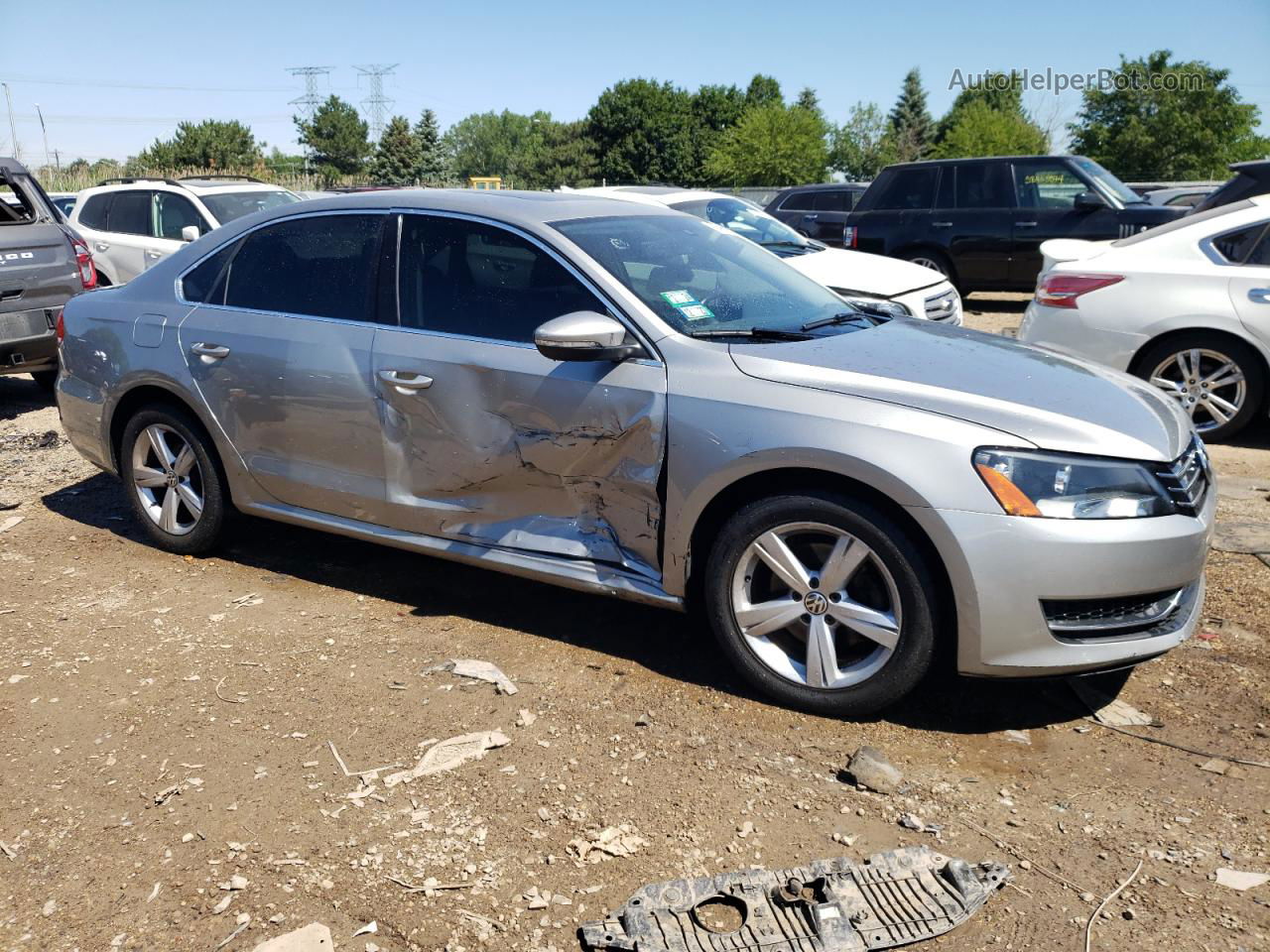 2012 Volkswagen Passat Se Silver vin: 1VWBH7A38CC090128